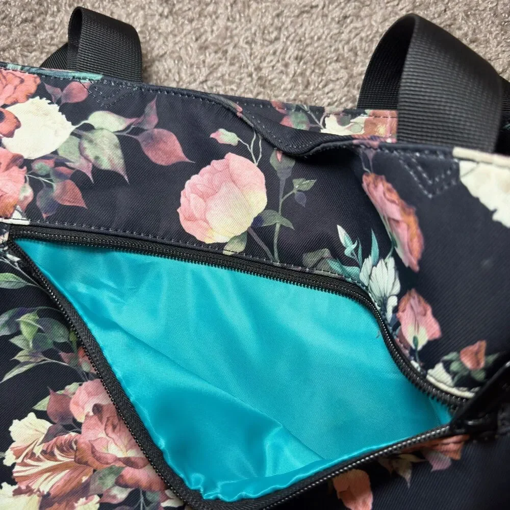 ESVAN Beach Bag Tote Large Floral Mesh Pockets Water Resistant Pool Swim Vacatio